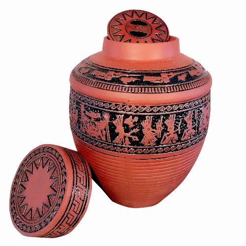 Chum sành giả cổ hoa văn Trống đồng Đông Sơn - 30 lít -  50x34 cm