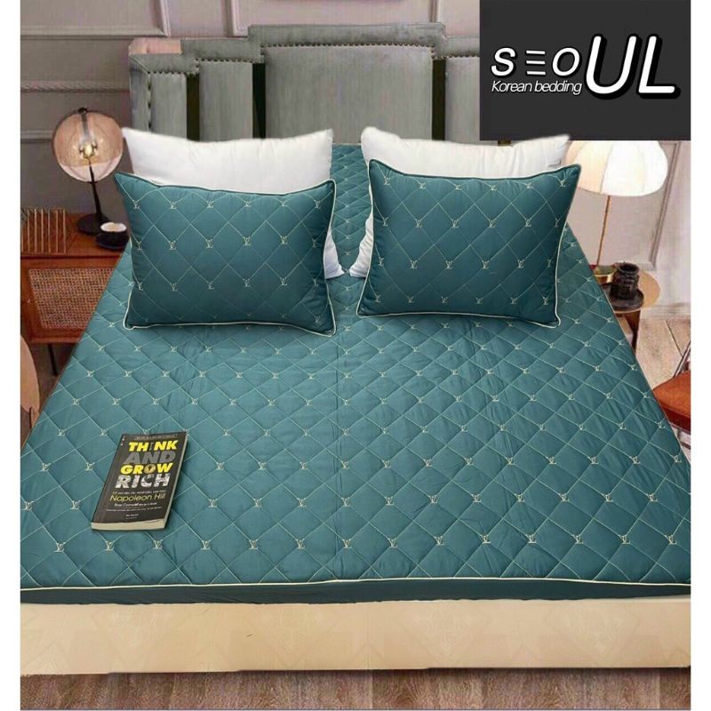 Ga lụa sateen cao cấp trần bông 3 lớp bo chun bọc đệm