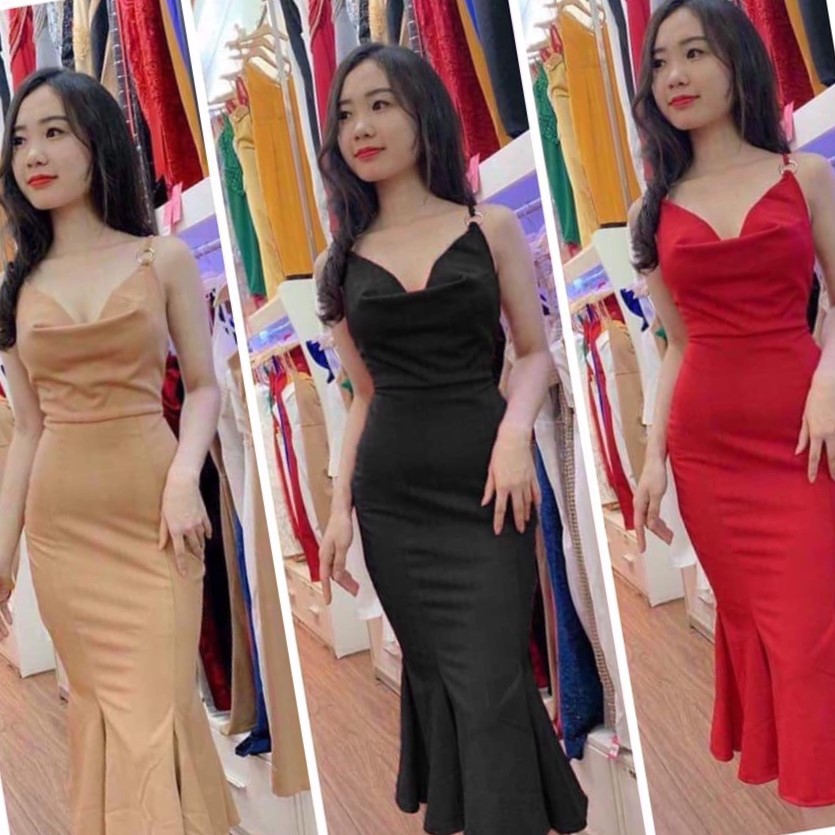 Đầm ôm 2 dây đuôi cá cực sang siêu hot