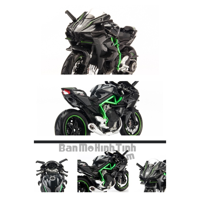 Mô hình xe moto kawasaki ninja h2r, ninja, zx-10r, 1:18
