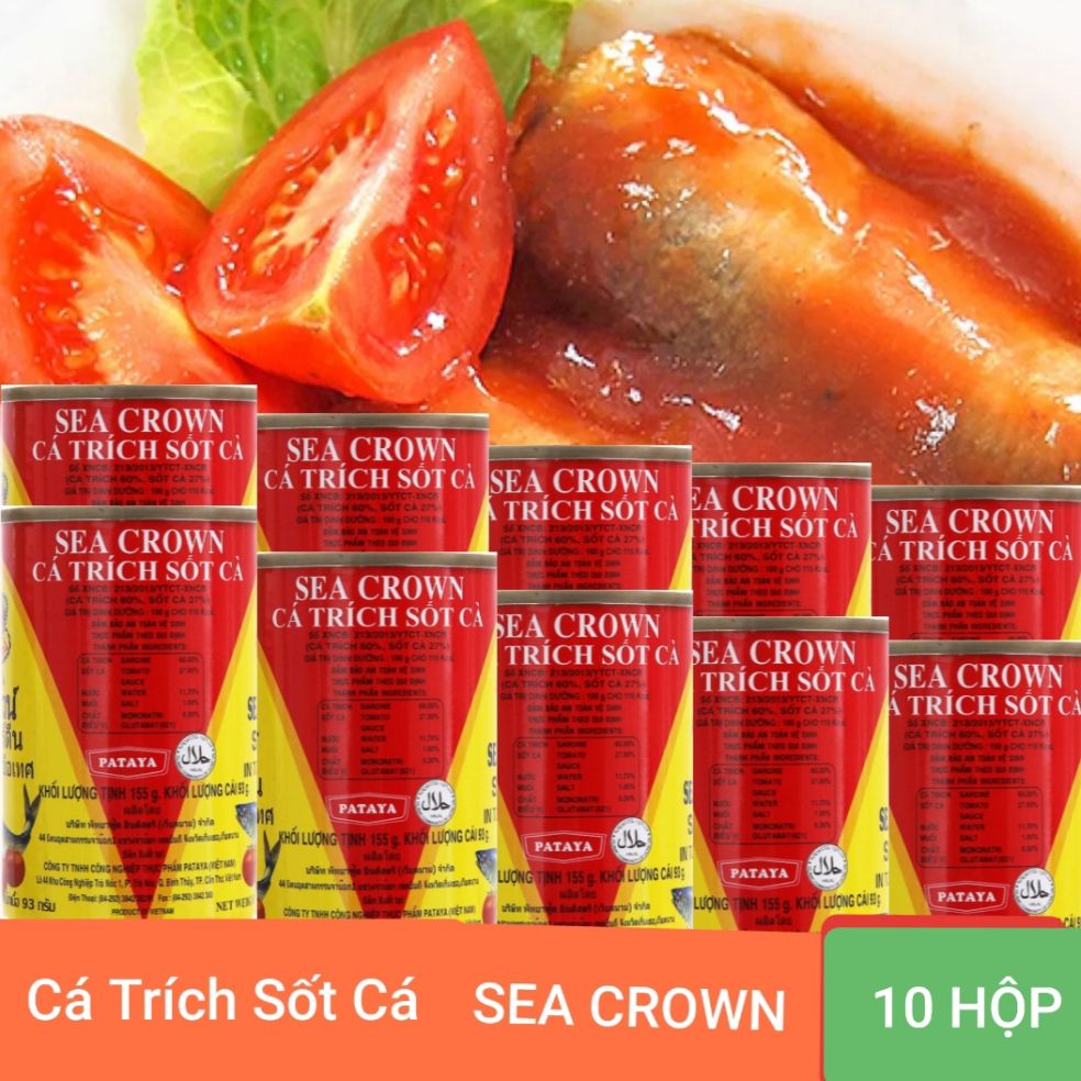 10 Hộp Cá SEACROWN Sốt Cà 155G