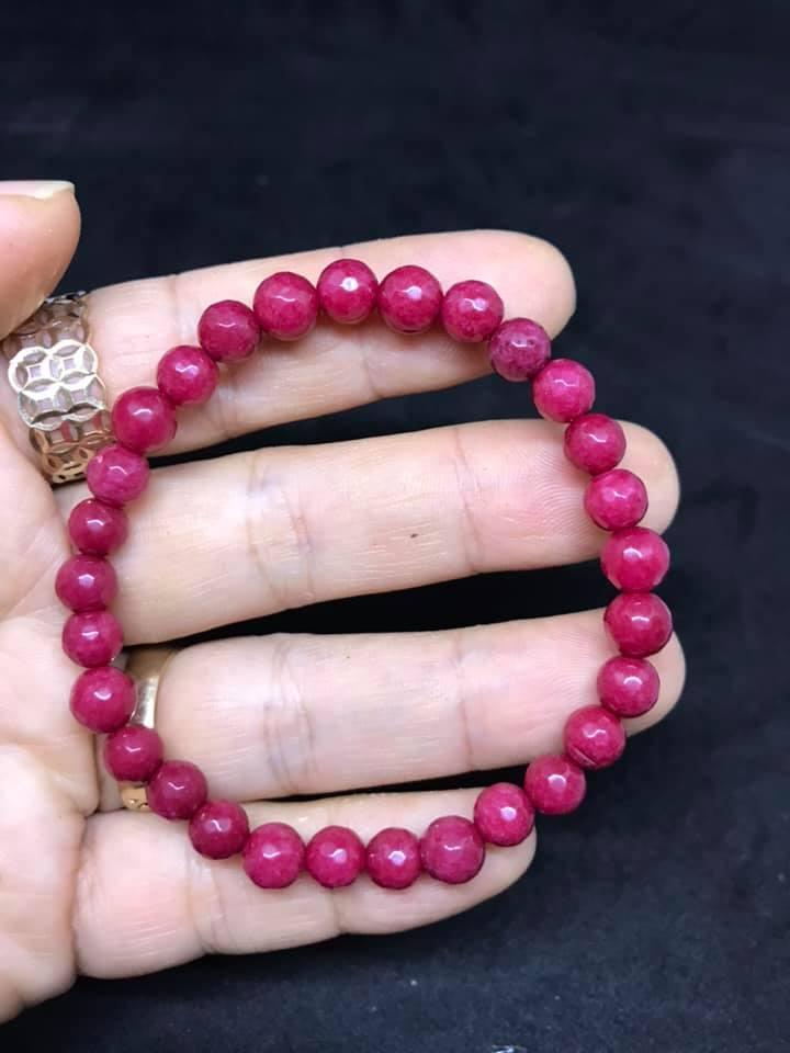 [HCM]VÒNG TAY ĐÁ HỒNG RUBY MÀI GIÁC 6LY