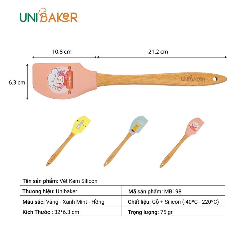 Spatula cán gỗ (nhiều mẫu)
