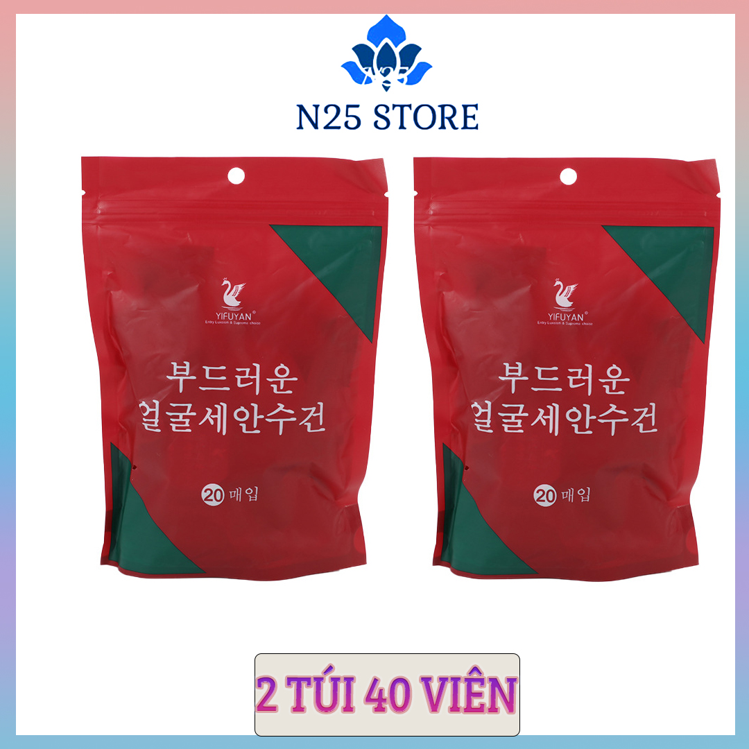 [ TÚI ĐỎ 20 VIÊN ] Khăn Nén Hình Viên Kẹo Hàn Quốc Bỏ Túi Tiện Lợi Khi Đi Du Lịch - Đi Học - Đi Làm Dùng 1 Lần