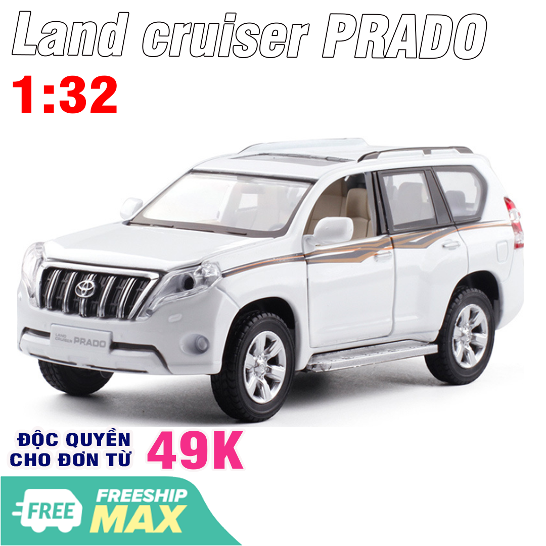 Mô hình xe Toyota Landcruiser PRADO bằng sắt tỉ lệ 1:32 có âm thanh và đèn đồ chơi trẻ em