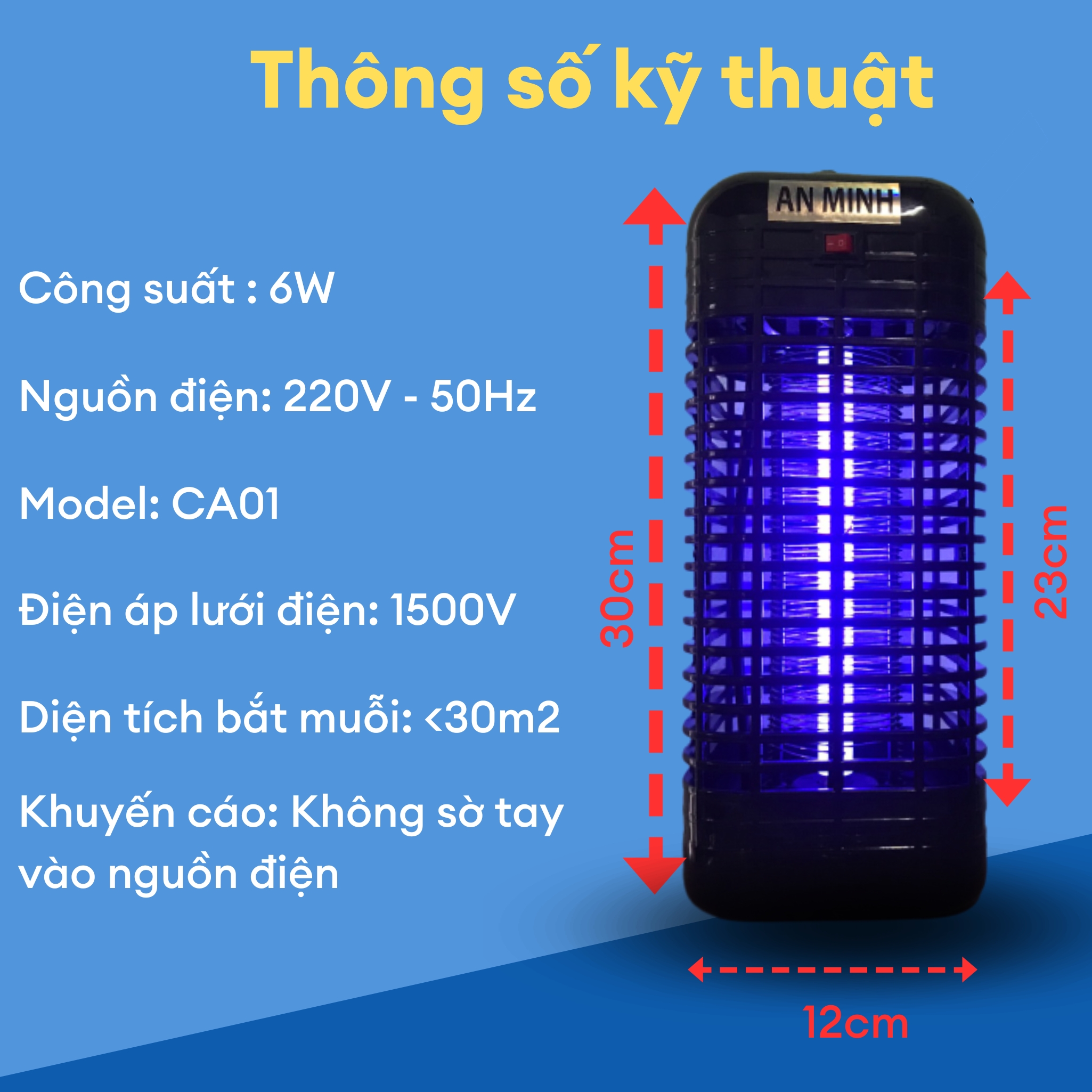 Đèn bắt muỗi và diệt muỗi bảo hành 06 tháng
