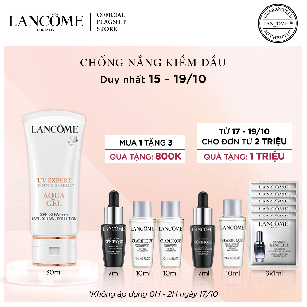 So sánh giá - Chia sẻ mã coupon - Đánh giá sản phẩm Kem chống nắng LANCOME Uvex 2019 Aqua Gel SPF50 PA4 30ml FG (dạng gel)