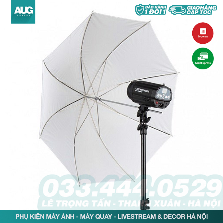 Dù tản sáng đèn, Ô Tản Sáng flash hoặc đèn Studio 83/110cm (bạc phản sáng/ trắng xuyên sáng) - AUG Camera Hà Nội