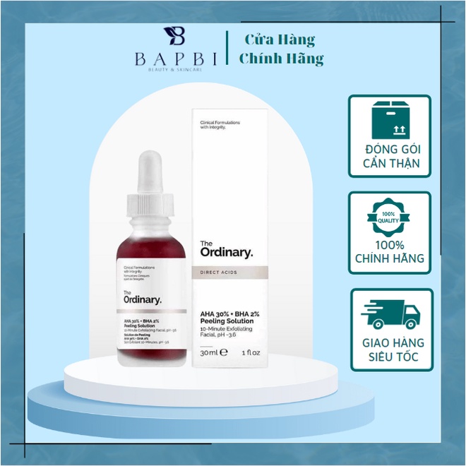 Tinh chất the ordinary aha 30% + bha 2% peeling solution 30ml tẩy tế bào chết hóa học