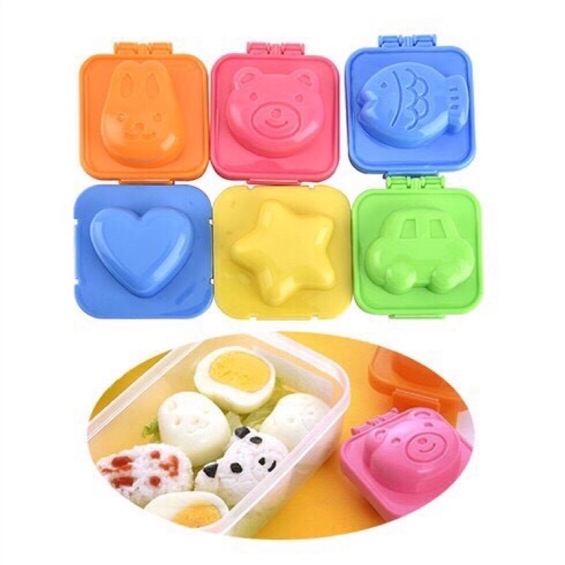Bộ 6 khuôn cơm hình thú cho bé ăn dặm kiểu nhật