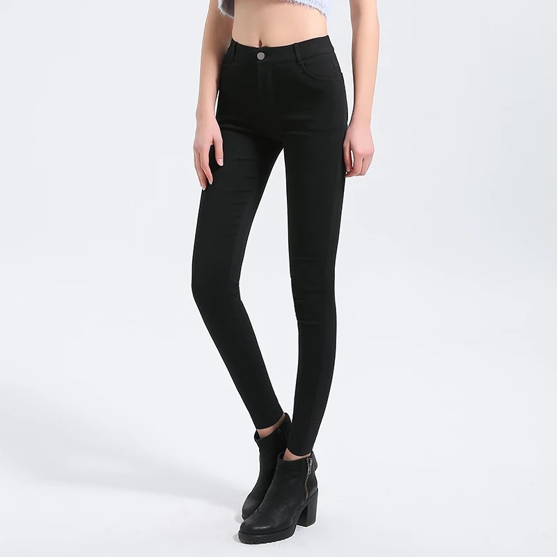 [HCM]QUẦN JEAN NỮ LƯNG CAO CO GIÃN TỐT MÀU ĐEN BASIC + ÁO THUN TRƠN (mua riêng)