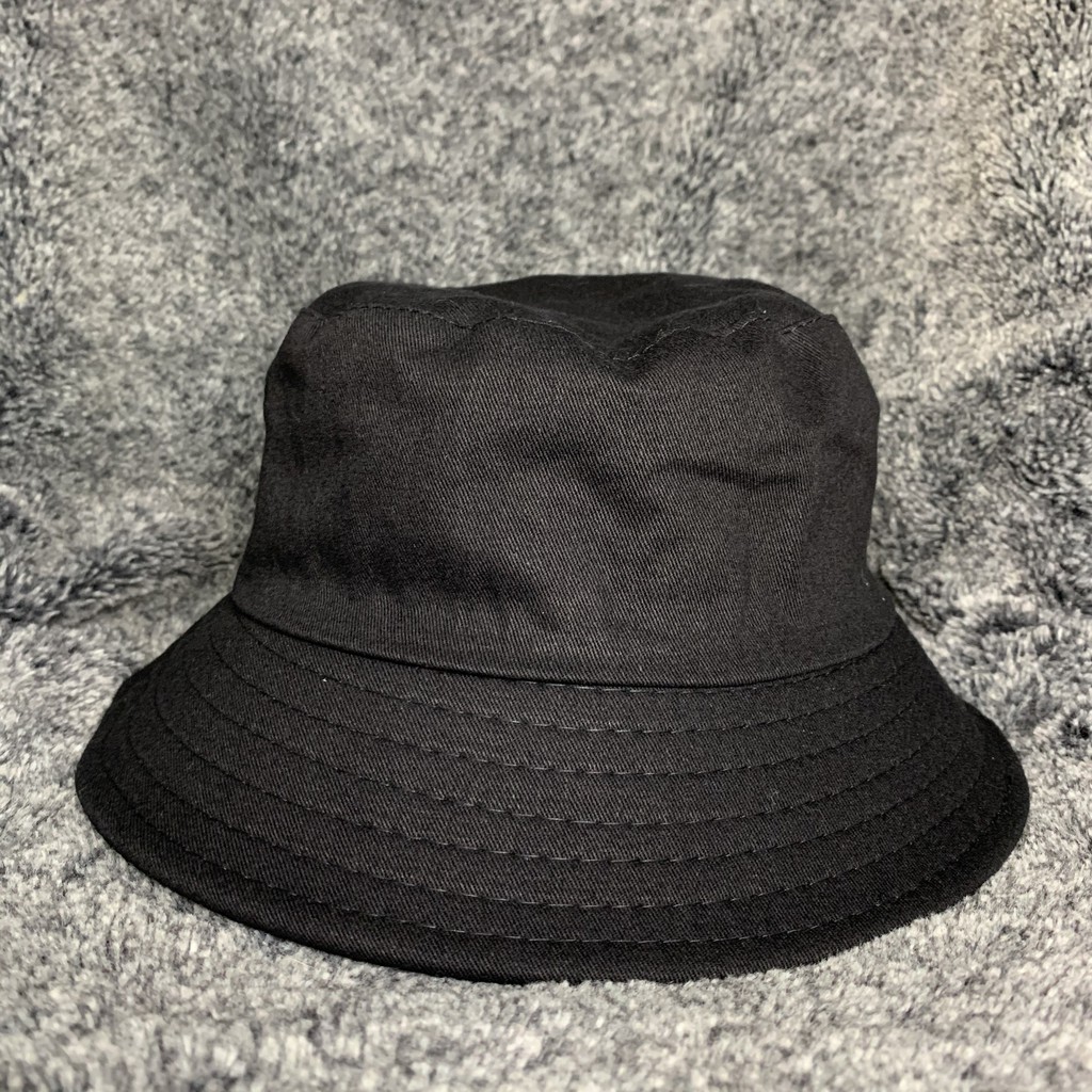 Mũ Bucket trơn đen phong cách hàn