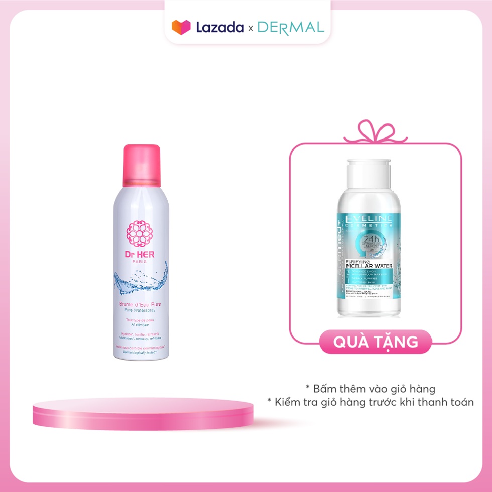 [TẶNG NƯỚC TẨY TRANG 100ML] Xịt khoáng Dr HER Paris 150ML
