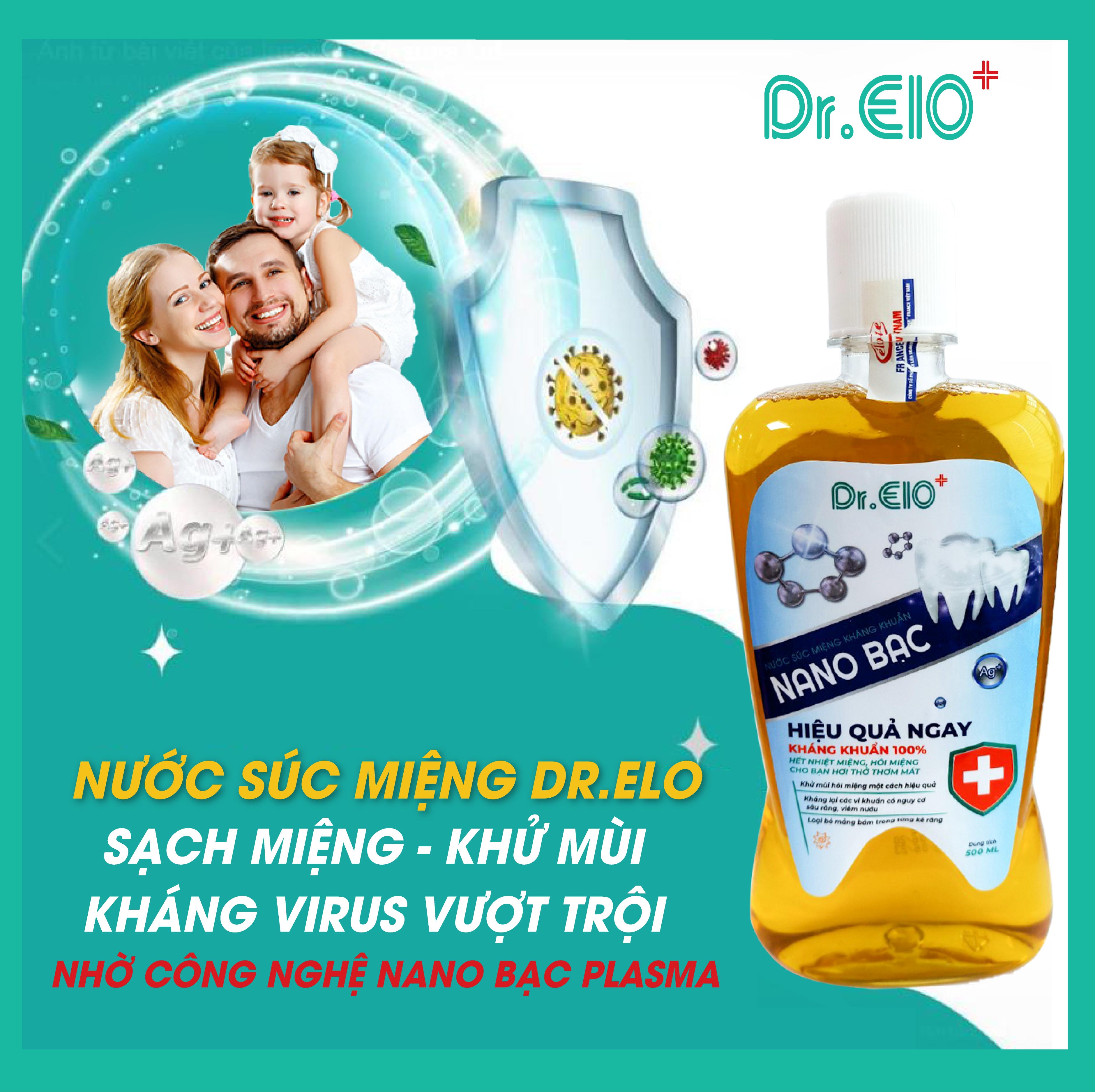 [COMBO 3 CHAI 500ML] - NƯỚC SÚC MIỆNG KHÁNG KHUẨN NANO BẠC CHO BÉ Dr.ELO