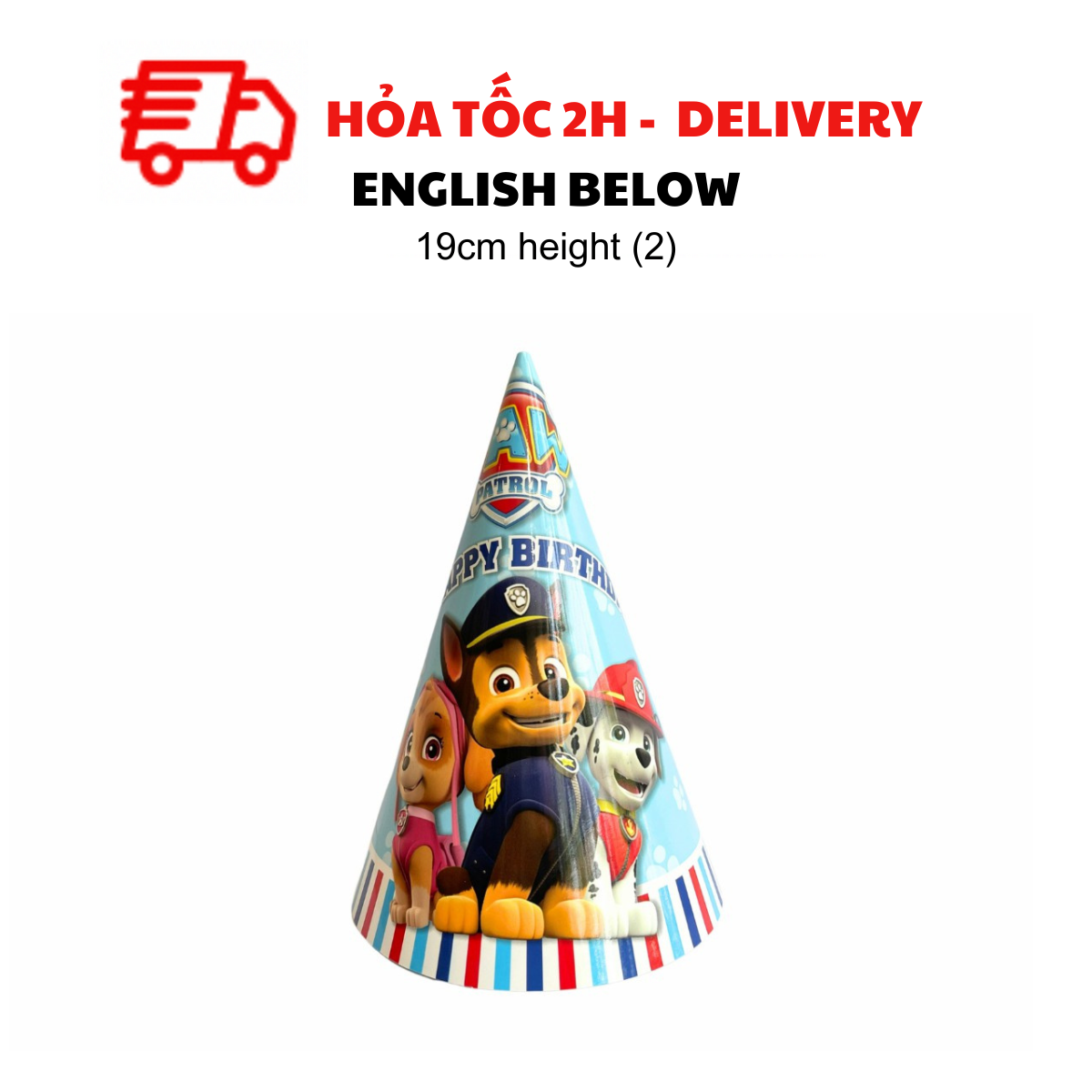 Nón sinh nhật chó cứu hộ nhiều mẫu - paw patrol birthday hat cch33