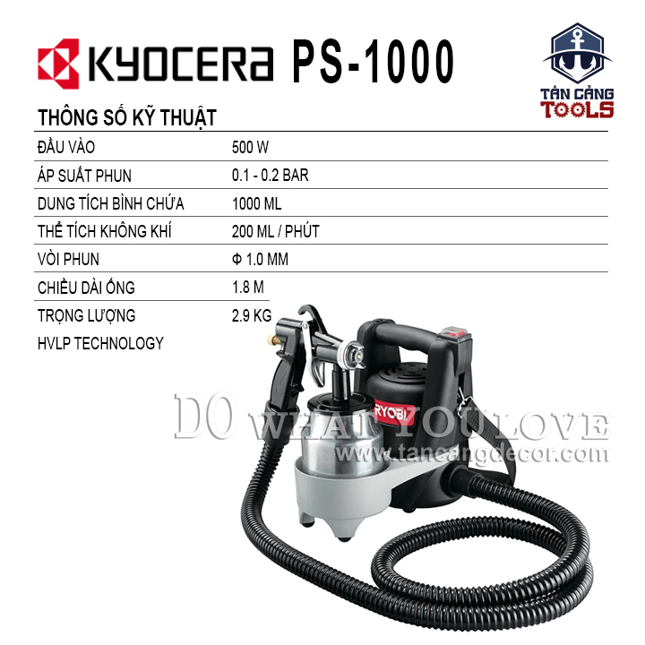 Máy Phun Sơn Điện Kyocera PS -1000 500W ( Có Thổi Bụi )