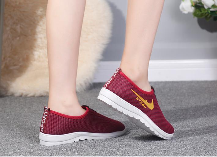 Giày nữ NTH  thể thao  2 màu đen đỏ có clip