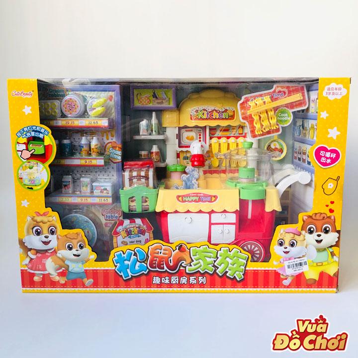 Đồ Chơi Xe Đẩy Bán Đồ Ăn Và Nước Ép Hoa Quả