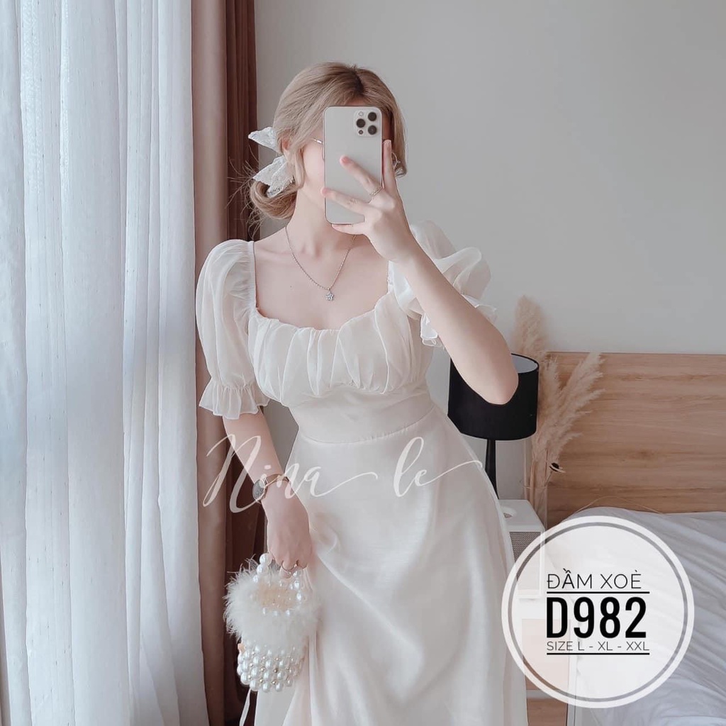SIÊU PHẨM (60-90KG) BIGSIZE MINSTORE.VN Đầm xoè D982 chất voan