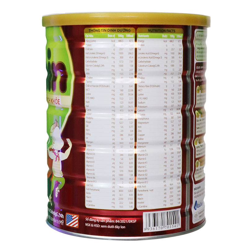 Sữa Colos Gain 0+ 800G (trẻ từ 0-12 tháng)