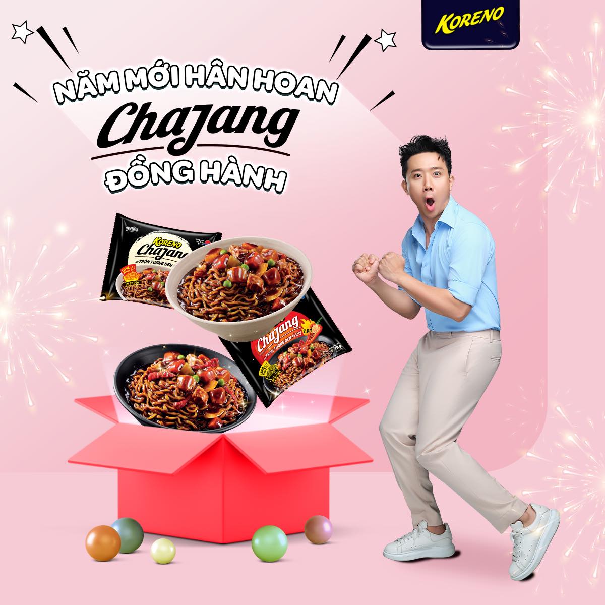 Mì Trộn Hàn Quốc Tương Đen KORENO gói 78gr