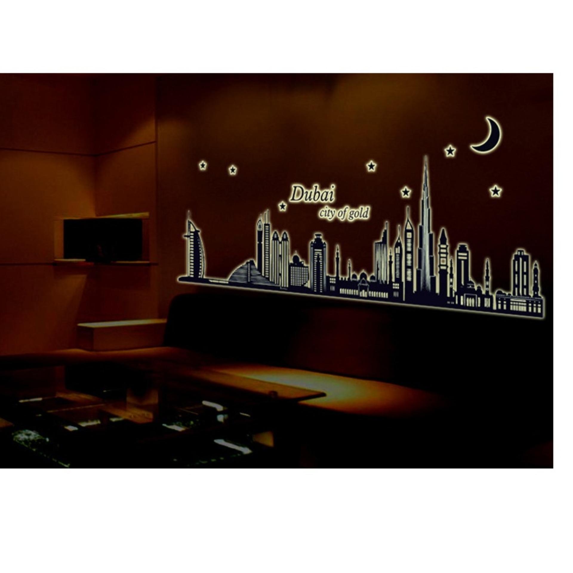 [HCM]Decal dán tường Dạ quang Dubai dạ quang siêu nét DDQ001 (55 x 165 cm)