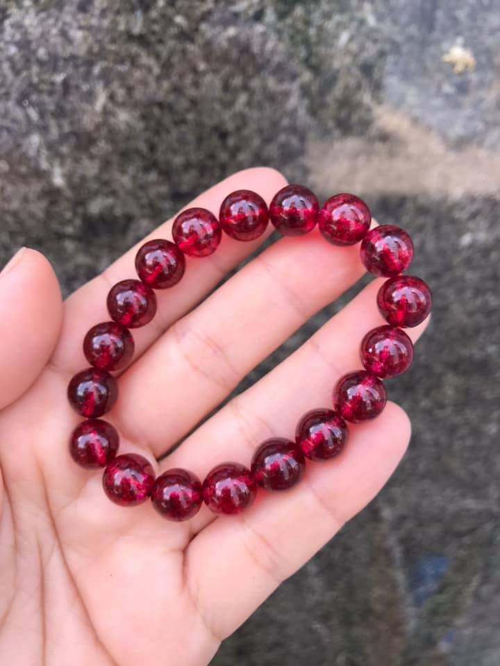 [HCM]VÒNG TAY THẠCH ANH ƯU LINH ĐỎ HỒNG 8LY-10LY- HÀNG ĐẸP