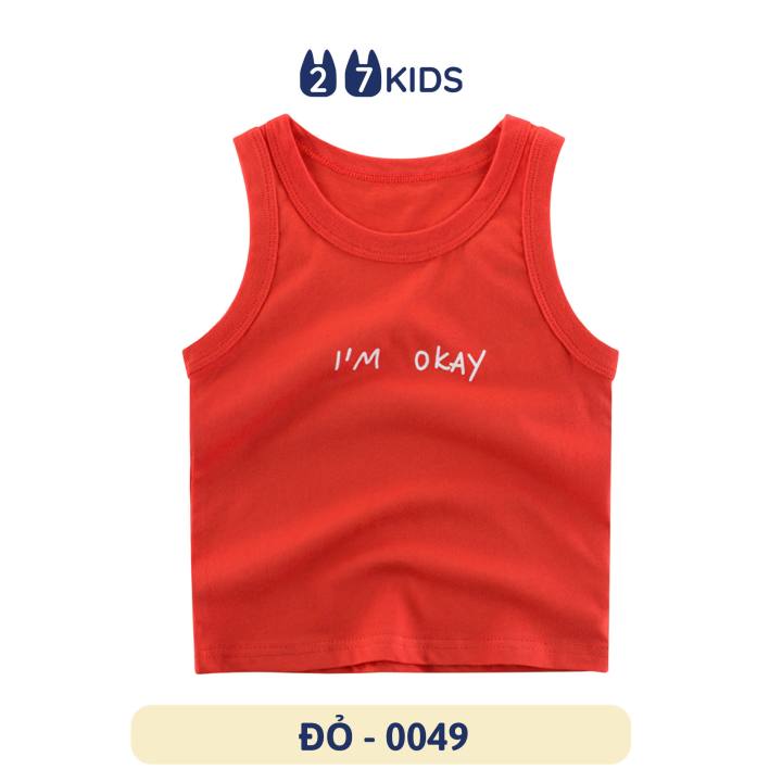 Áo thun ba lỗ bé trai 27Kids áo 3 lỗ sát nách nam 100% Cotton cho trẻ từ 2-10 tuổi BSTT1 – No Brand >>> top1shop >>> lazada.vn