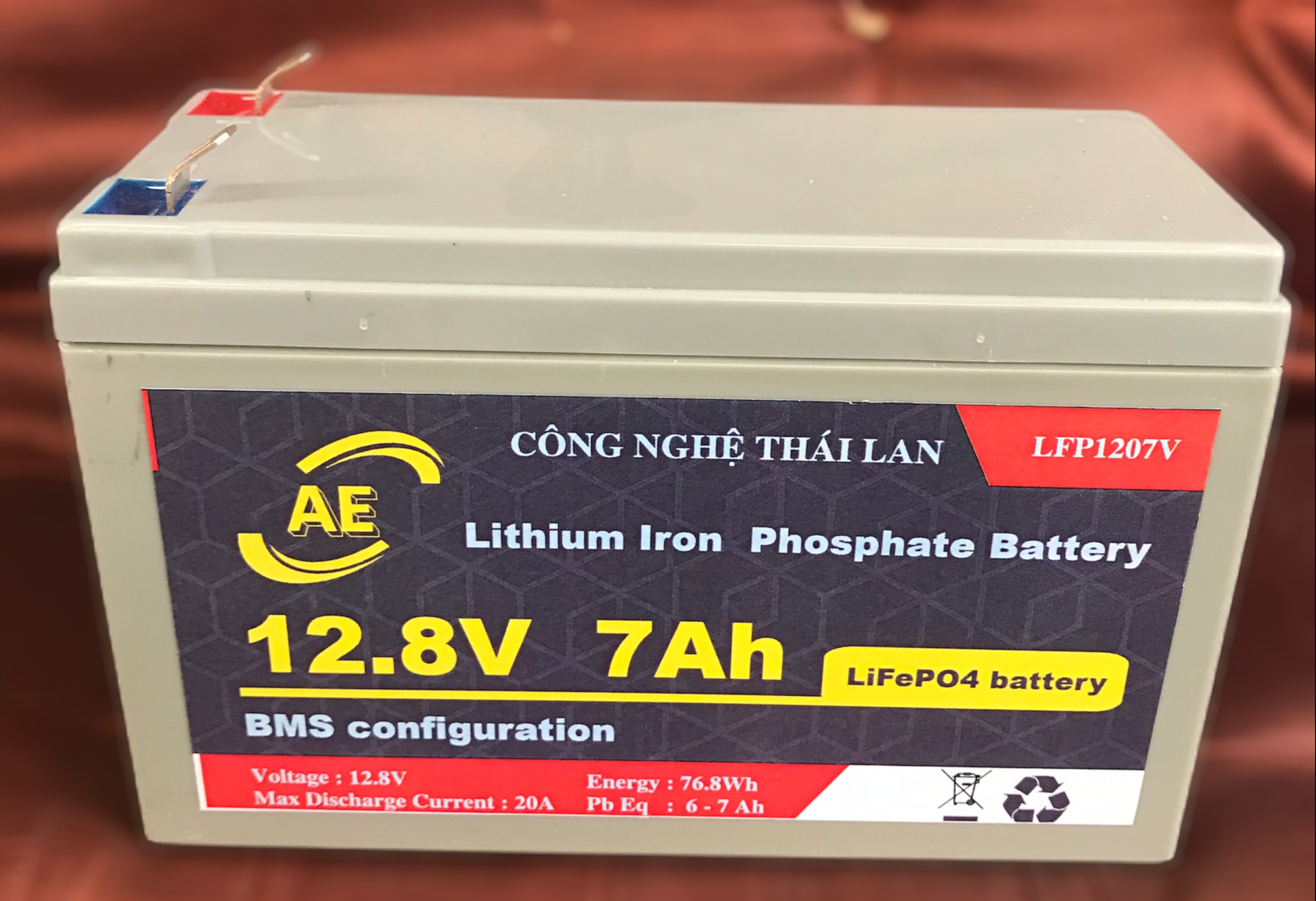 Ắc quy lithium 12.8V 7Ah