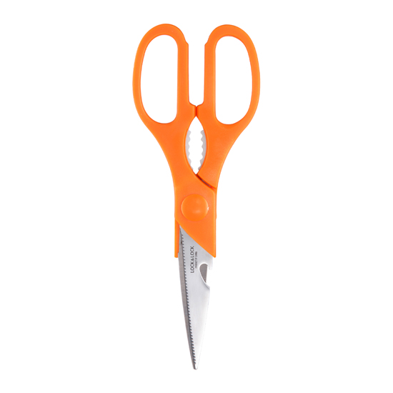 Kéo cắt đa năng nhà bếp Lock&Lock Multi-Purpose Scissors 21cm F00097 - kẹp càng cua, mở vỏ hộp, đánh vảy cá cắt gà, thép không gỉ