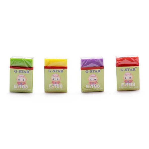 10 cục gôm GStar màu E108-mềm, dẻo, bôi sạch
