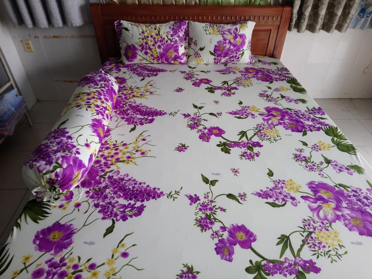 Bộ dra thun lạnh hàn quốc 1m8 x 2m ( gồm 1 ga + 3 áo gối)