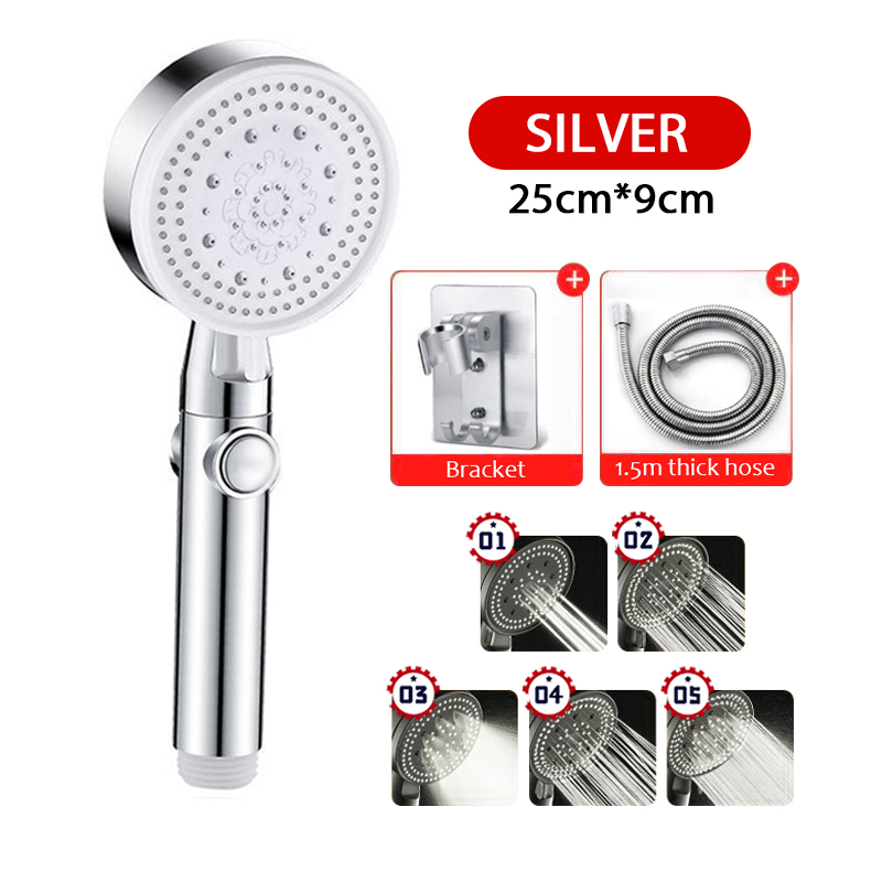Vòi hoa sen tăng áp cầm tay 5 chế độ tiết kiệm nước,vòi sen đầu vòi tăng áp siêu mạnh hỗ trợ tăng lực nước