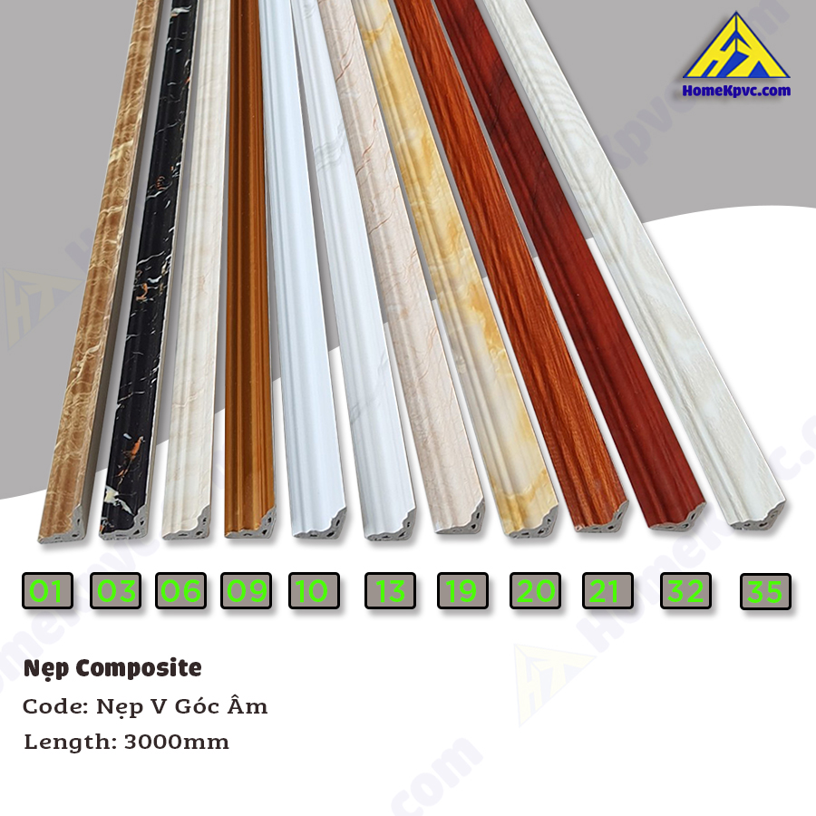 Nẹp V Góc Âm Bằng Nhựa Trang Trí Tường