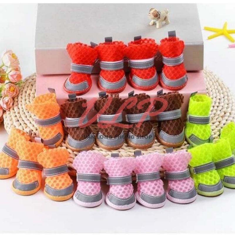 Set 4 Chiếc giày lưới chân cho thú cưng / chó / mèo
