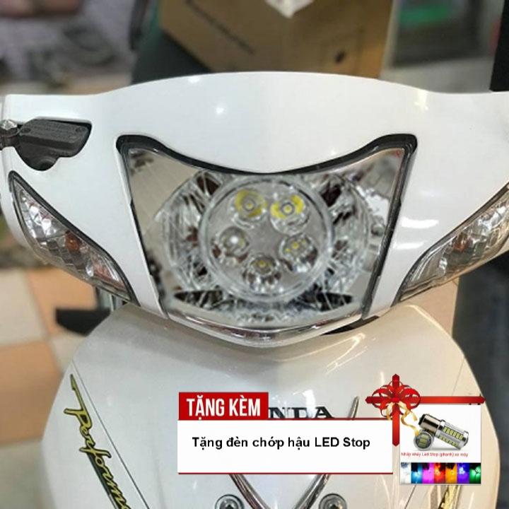 [SIÊU CHẤT CHƠI] Bộ đèn pha LED xe WAVE RS, WAVE A, WAVE S100 với thiết kế 5 bóng siêu sáng - TẶNG KÈM ĐÈN CHỚP HẬU LED STOP