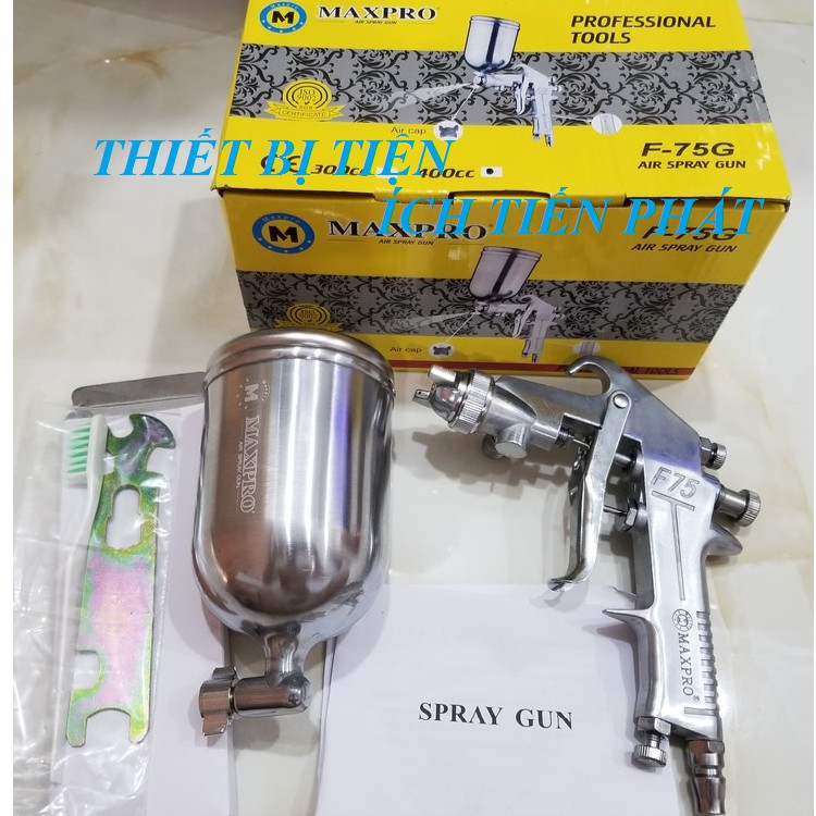 [HCM]Bộ Phun Sơn Maxppro F75G + Bình Chứa Sơn 400Cc