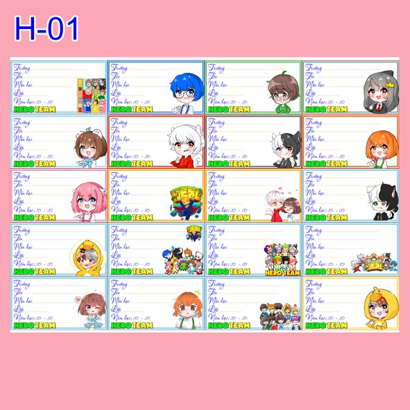 Nhãn vở Hero Team