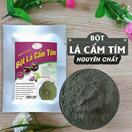 Bột lá cẩm tím gói 10gr nguyên chất 100% từ cây lá cẩm tím/cây lá tím dùng nấu xôi màu tím/làm bánh/thạch