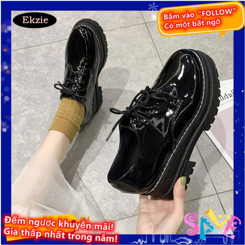 Phụ Nữ Giày Oxford Căn Hộ Giày Sneaker Nữ Da Mềm Ăn Mặc Tất Cả Các Trận Đấu Phong Cách Anh Quốc Giản Dị Mũi Tròn Guốc Nền Tảng Mùa Thu giá rẻ
