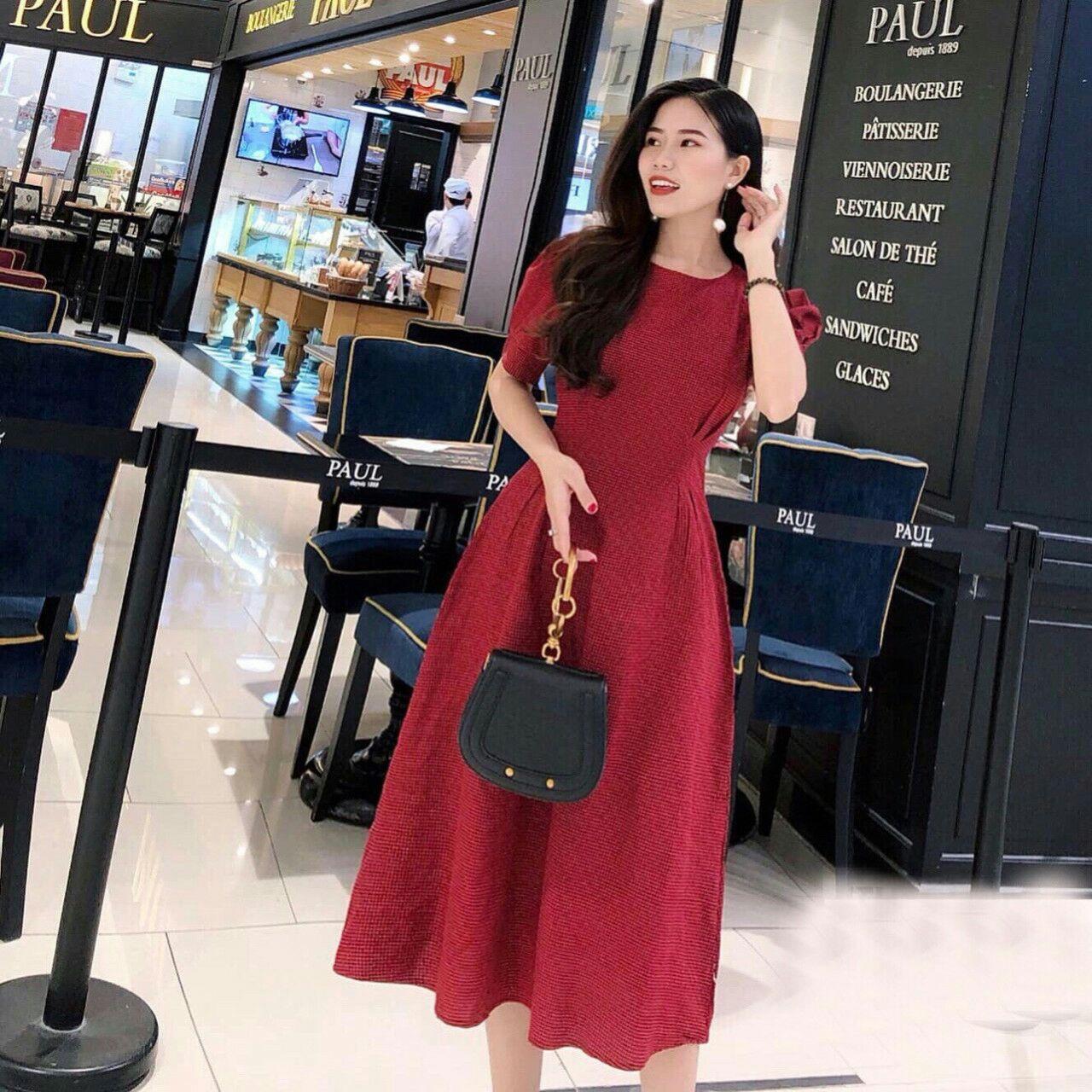 đầm Dáng Suông caro form dài
