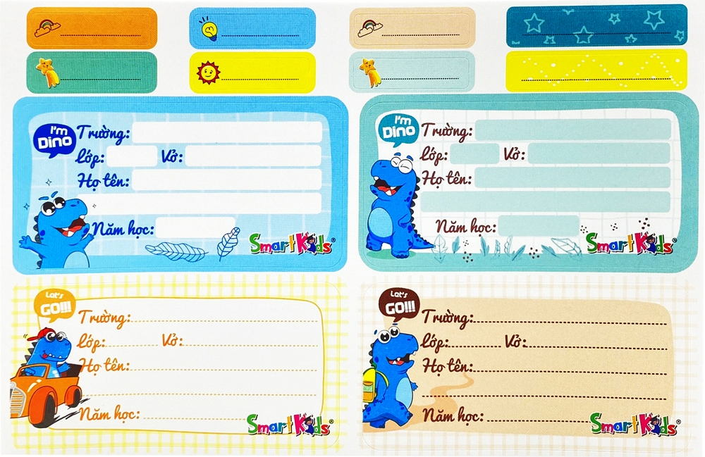 Nhãn Vở Smart Kid Dino LB03 (20 Nhãn Vở)