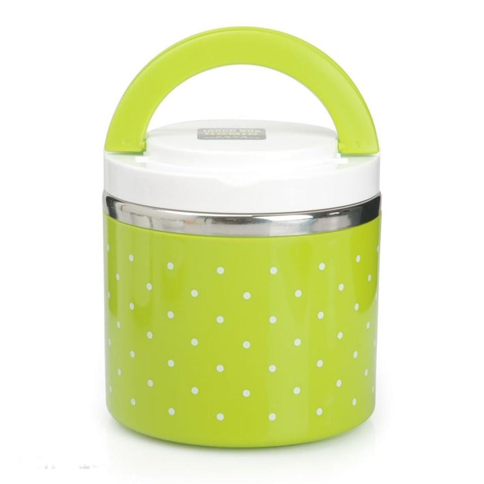 Cặp lồng cơm 3 tầng giữ nhiệt chấm bi ruột inox