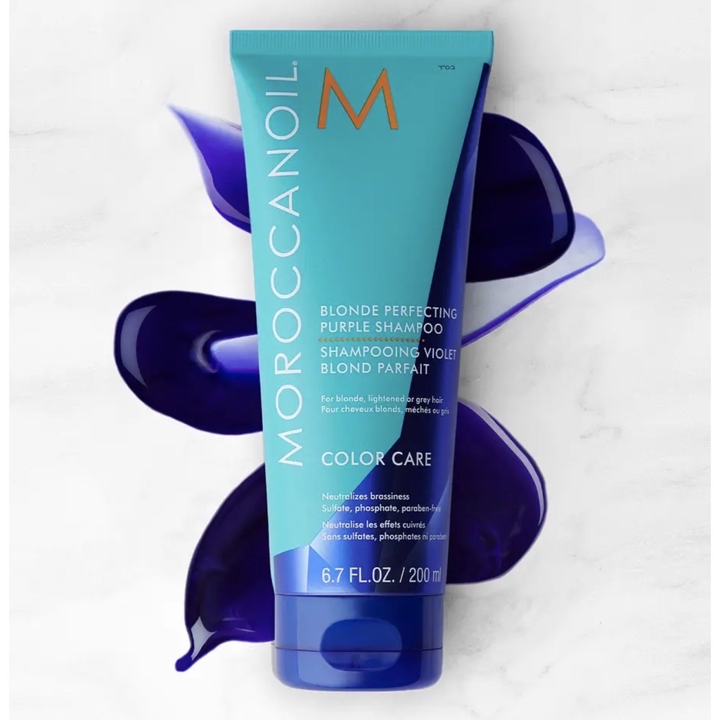 Dầu gội tím khử sắc tố vàng Moroccanoil Blonde Perfecting Purple Shampoo 70ml