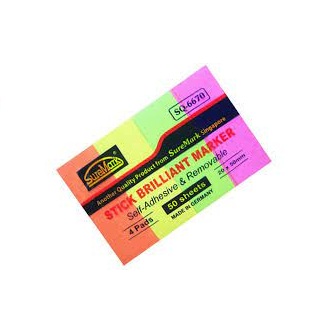 Giấy ghi chú, note 4 màu suremark sq-6670 20 x 50mm - xấp 50 tờ