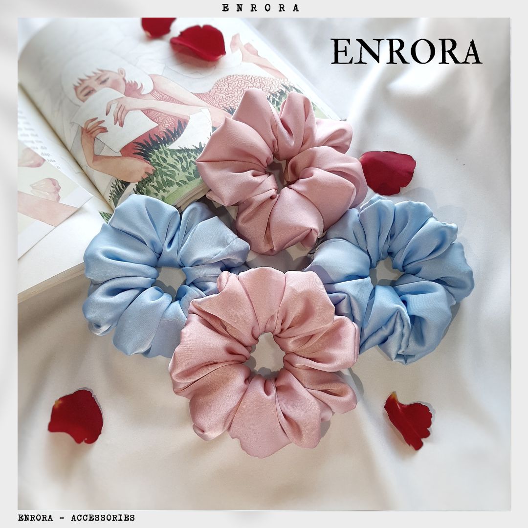 Scrunchies Cột Tóc Vải Lụa ENRORA nhiều màu sắc [100% Handmade]