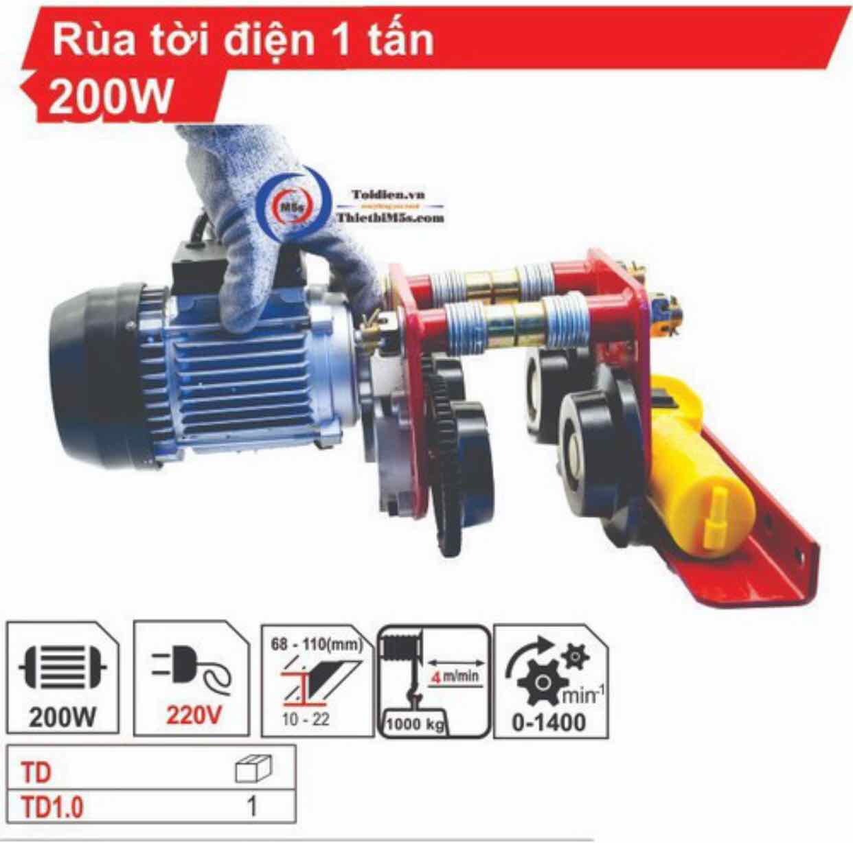 máy tời điện - rùa tời điện 1 tấn