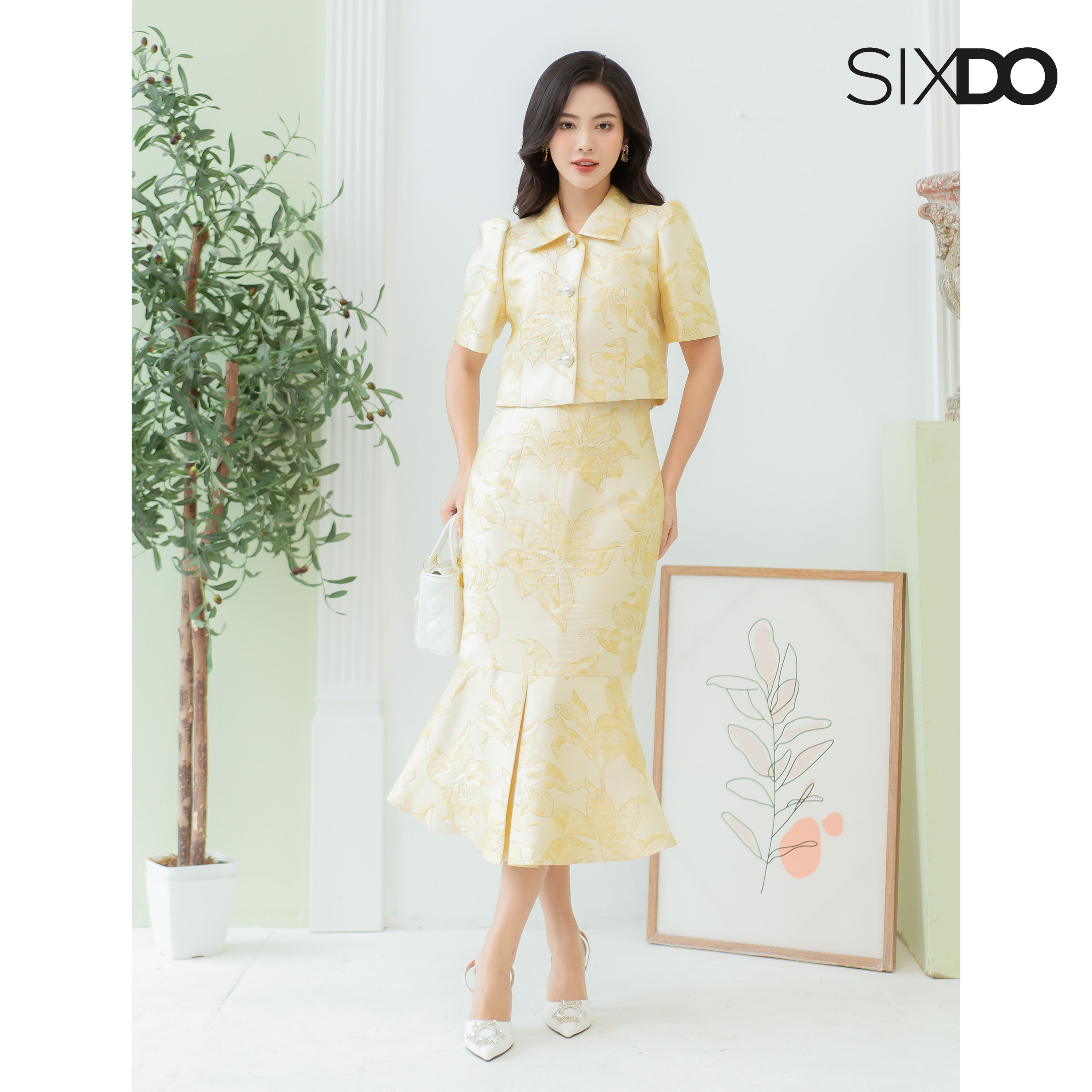 Chân váy gấm đuổi cá sixdo