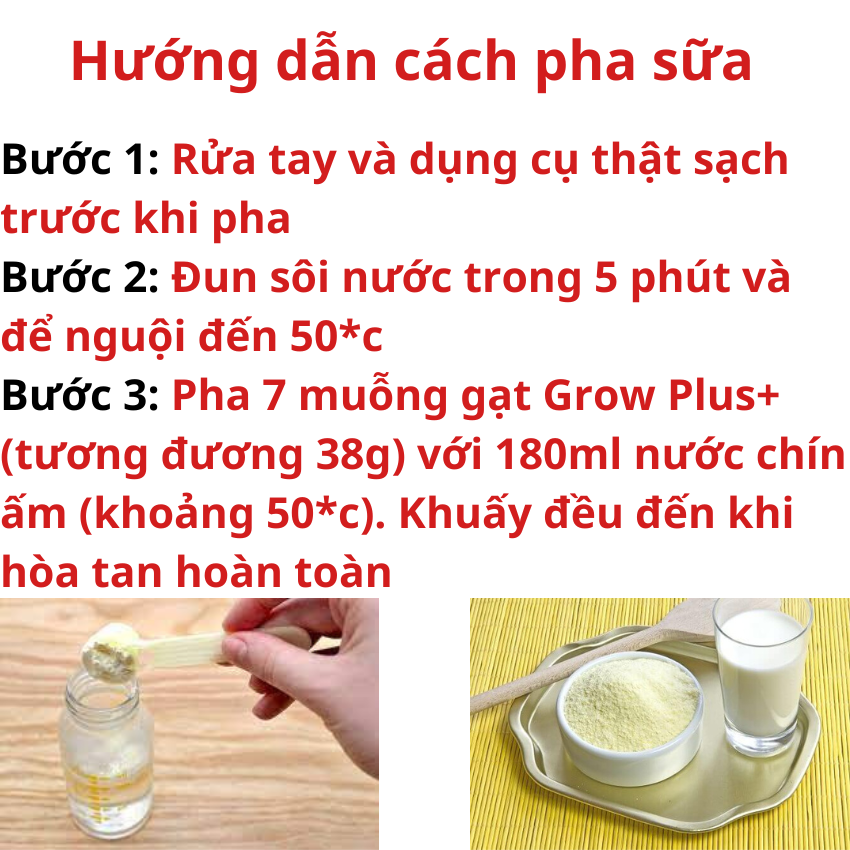 Sữa Bột Grow Plus Đỏ 900G Cho Trẻ Thấp Còi. Date luôn mới
