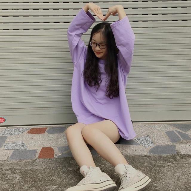 Áo thun dài tay trơn nhiều màu basic unisex